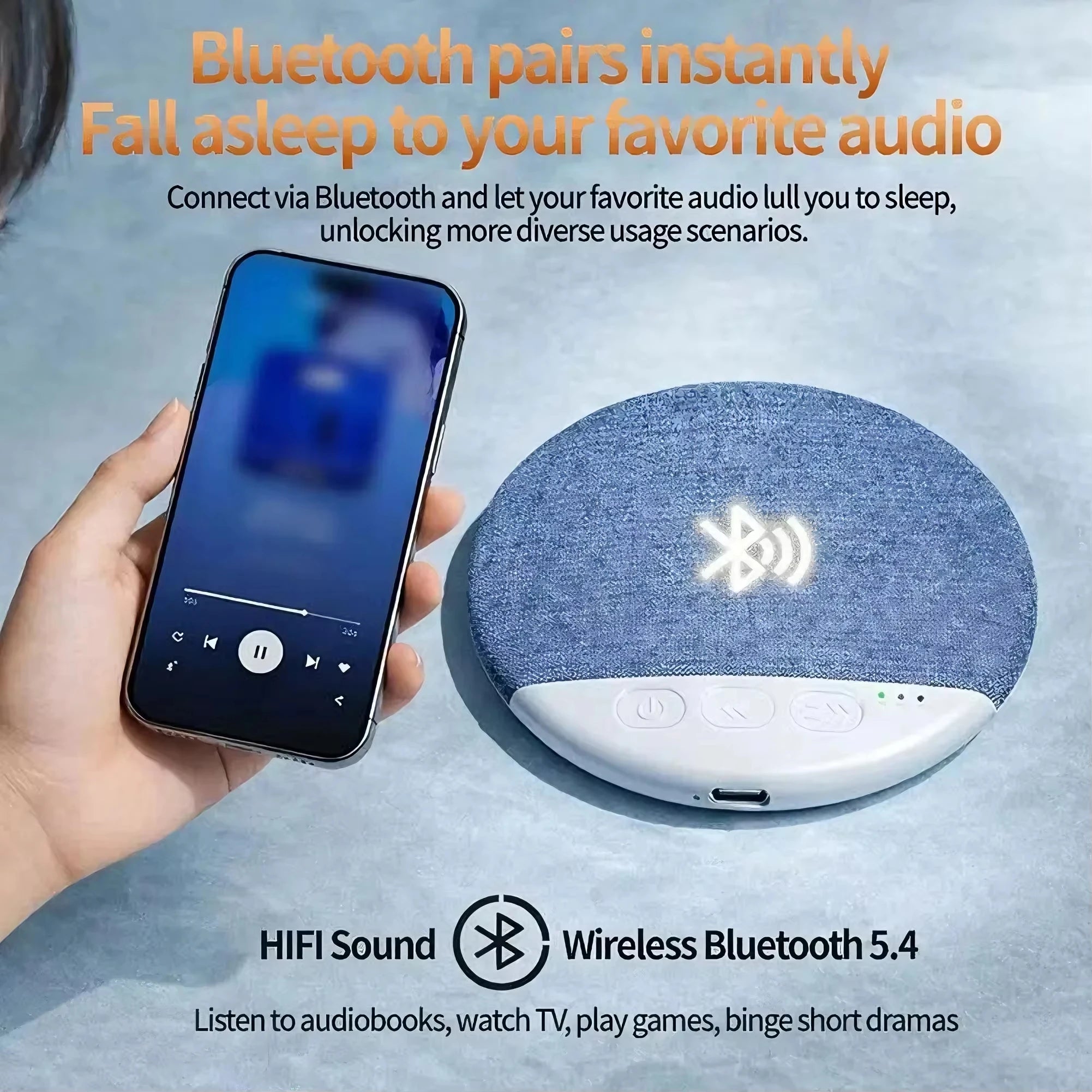 2026 Bedroom Pillow Speaker Sound Bluetooth Under Stereo Bass White Zpaxo