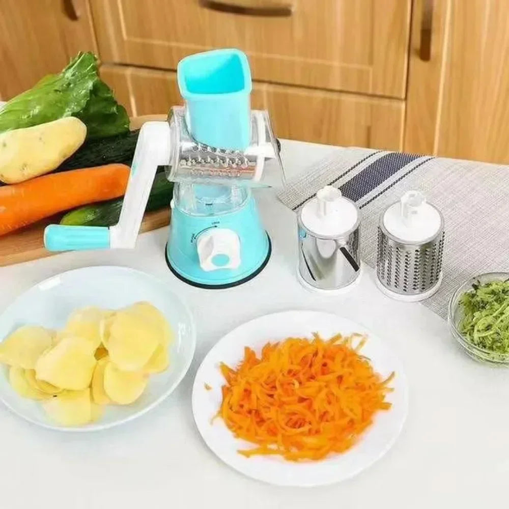 Vegetable Cutter Slicer Manual 3 Sharp Drums Kitchen Cheese Chopper