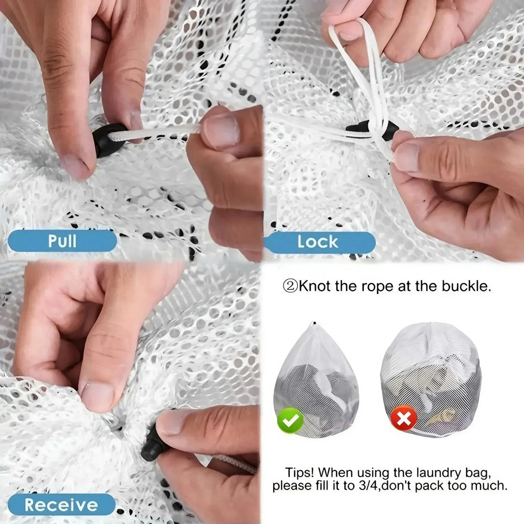 Drawstring Mesh Laundry Bag – 4 Sizes, Fine & Coarse Mesh Mesh Laundry Bag Zpaxo
