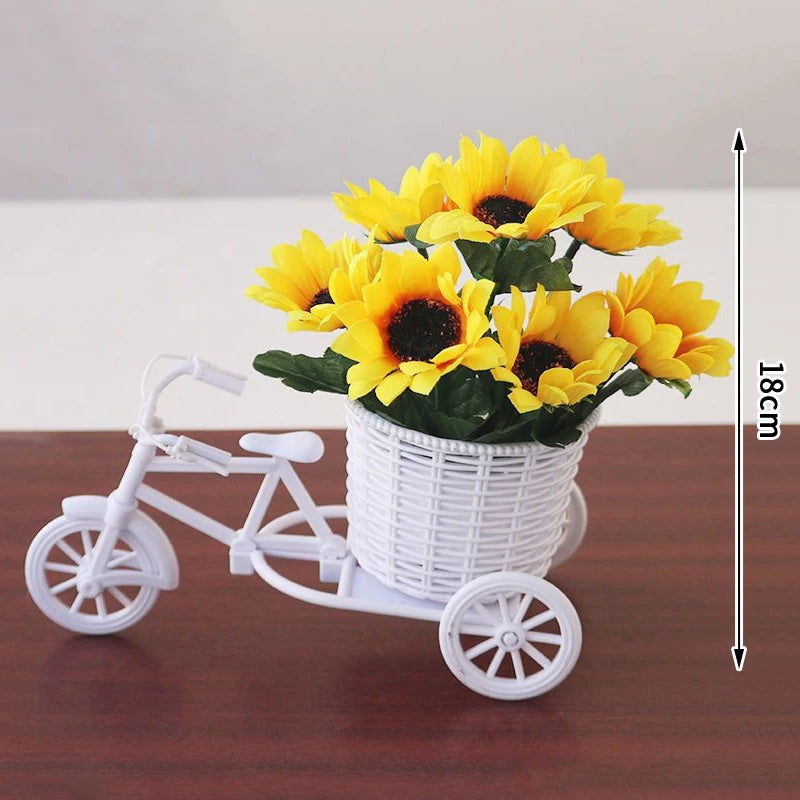 MRattan Flower Basket Vase Tricycle Bicycle Model Home Garden Wedding Zpaxo A8