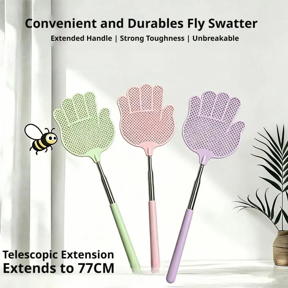 Telescopic Fly Swatter – 77cm Stainless Steel Long Handle Telescopic Fly Swatter Zpaxo
