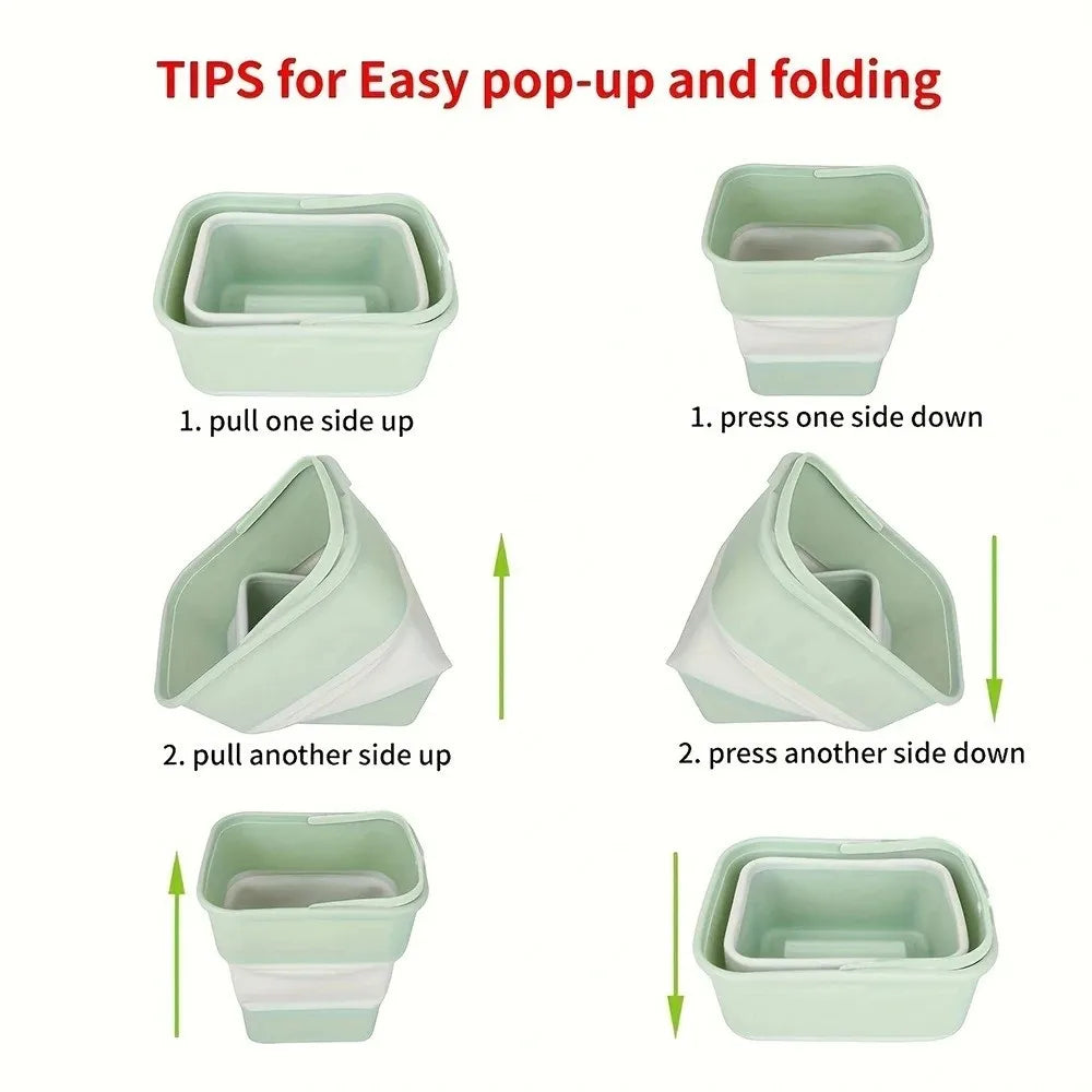 Waterproof Folding Car Trash Bin Multi-function Lid Rubbish Basket Zpaxo