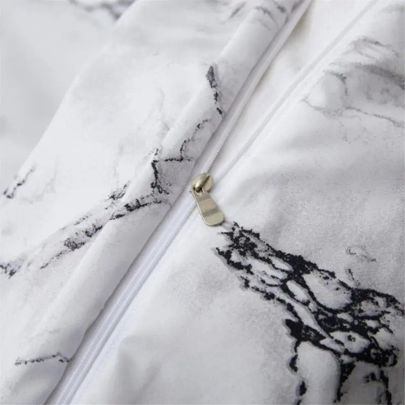 Elegant Marble Print Bedding Against Clumping Nonallergenic Bedroom