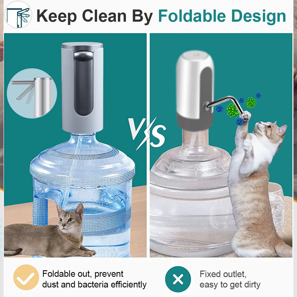 Electric Water Dispenser Foldable Automatic Gallon Bottle Pump 19
