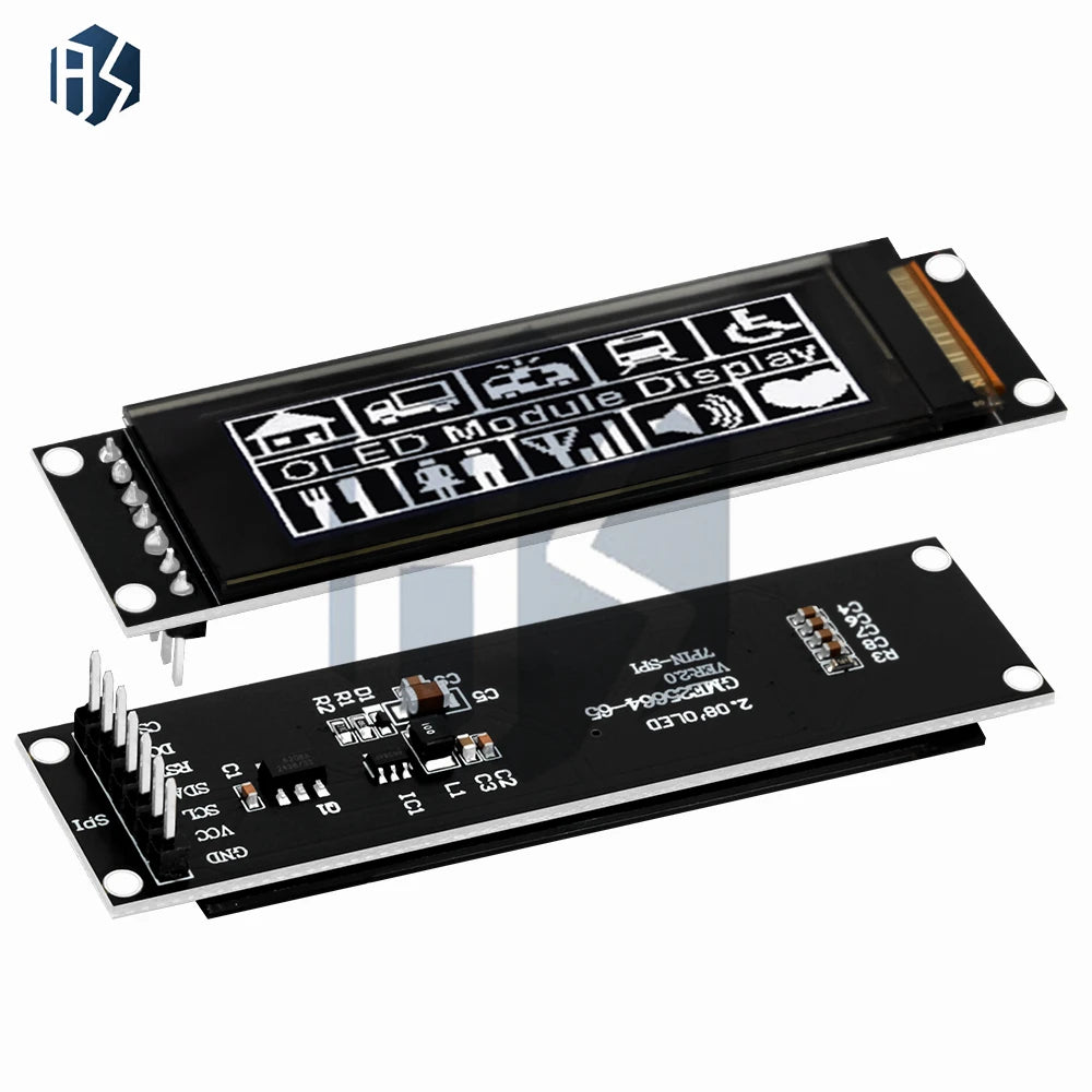 2.08" OLED Display Module 256×64, White Screen SH1122 Driver 25664 LCM Module Zpaxo
