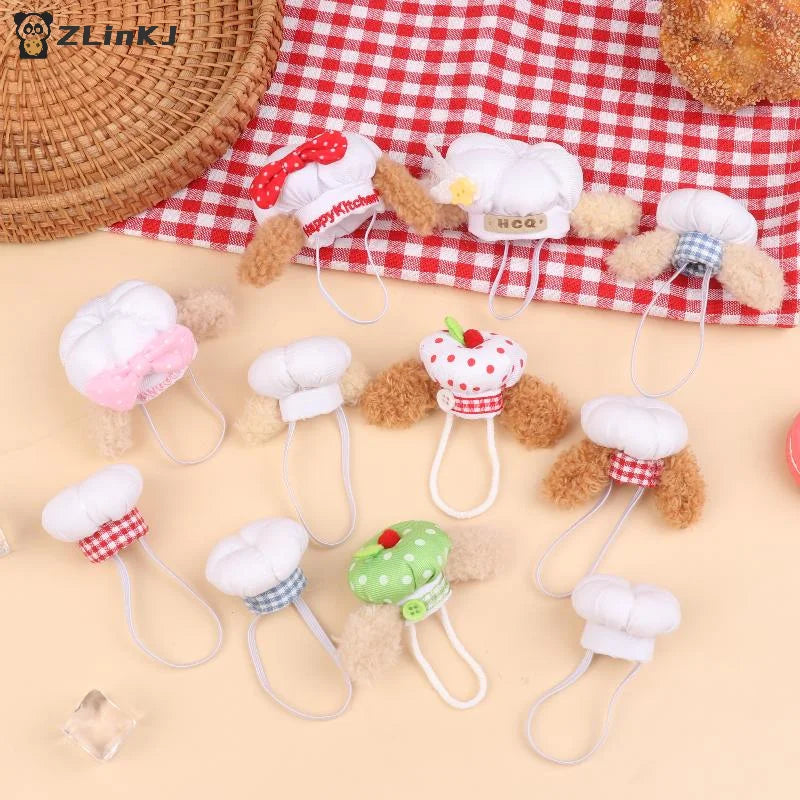 ▶1Pcs Cute Mini Doll Chef Hat Dolls Dress Up Hats Toy Dollhouse DIY Decoration Accessorie For 12-15cm Doll Kid Pretend Play Toys Zpaxo