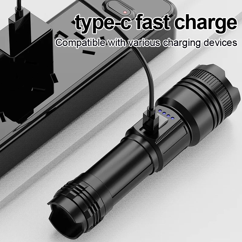 Strong Ultra Bright Long-range Flashlight Adjustable Zoom Multiple