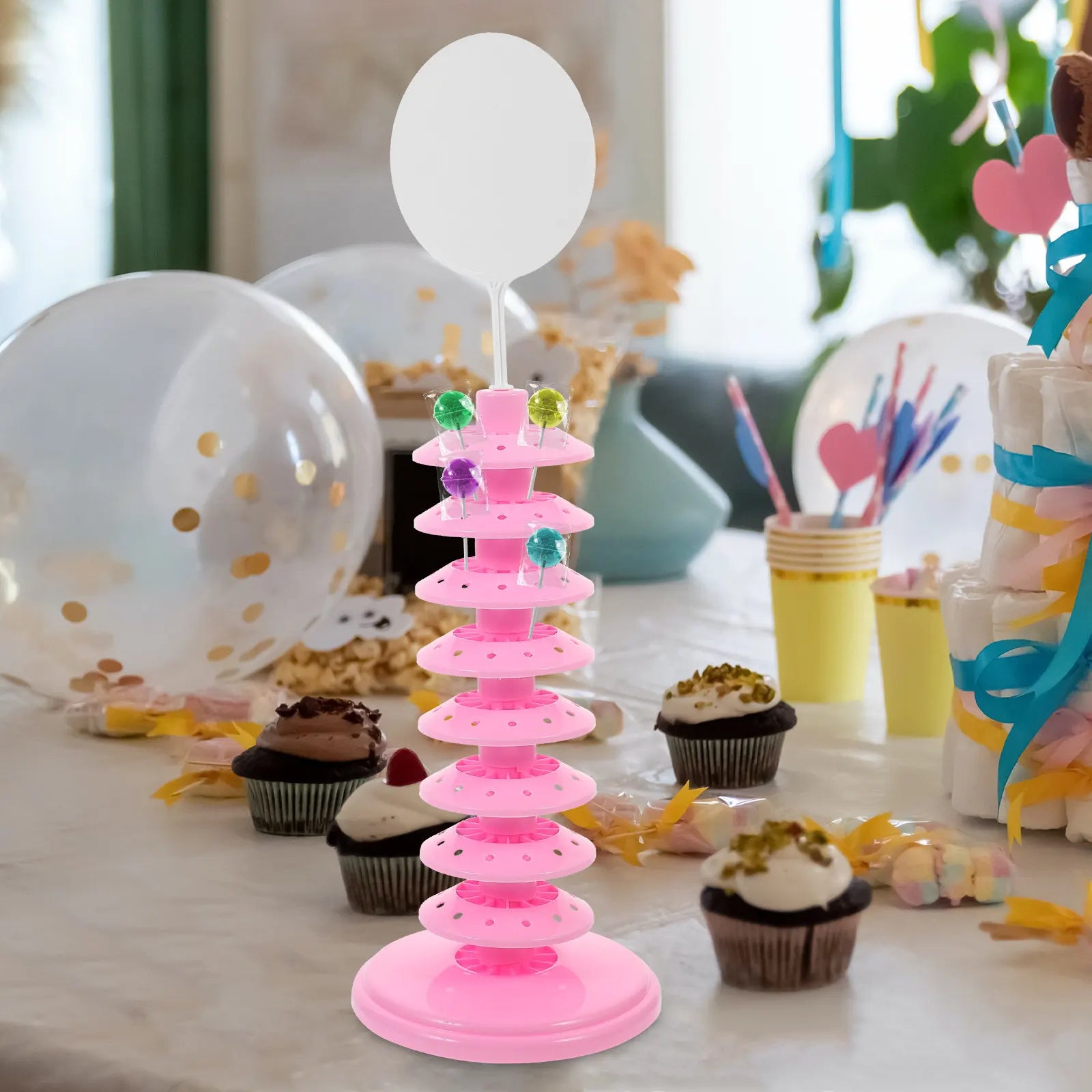 Creative Multi-tier Lollipop Display Stand Food-safe PP Material