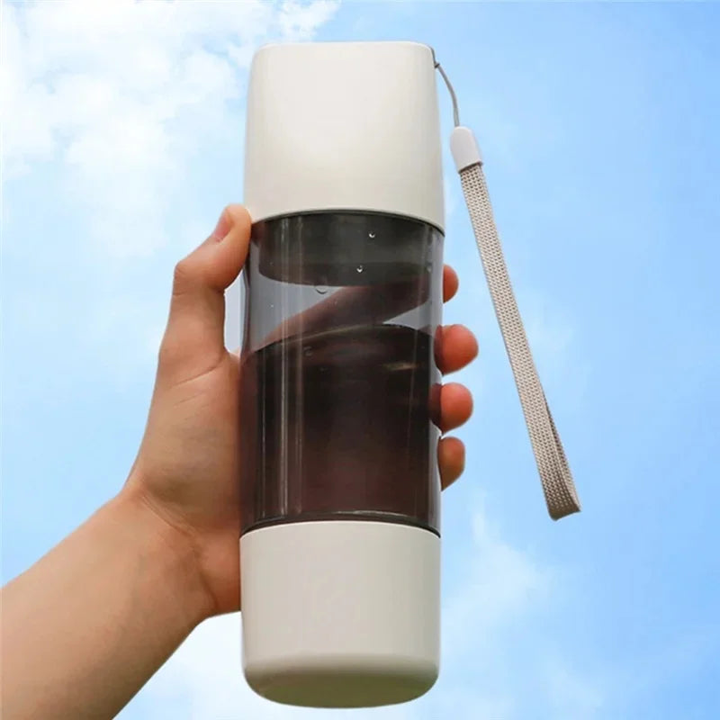 Portable Dog Water Bottle Travel Cup 2-in-1 Outdoor Drinking Feeding