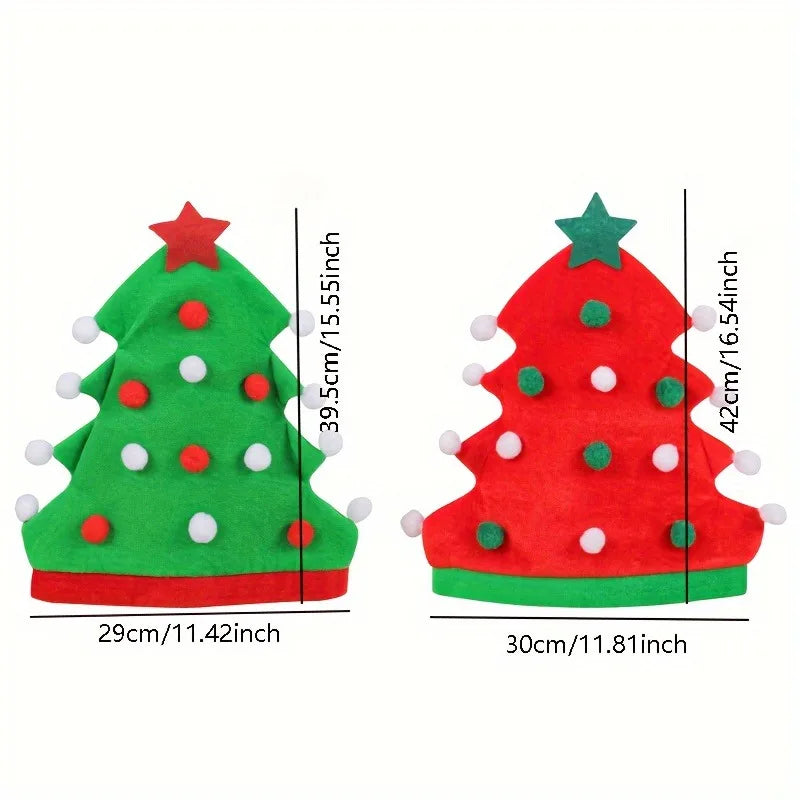 Christmas Novelty Tree Hat Funny 3D Elf Party Cap Adults Xmas Photo