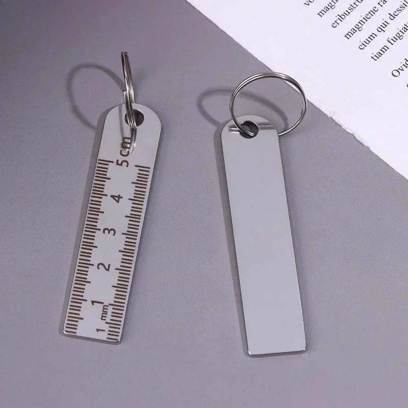 Mini Stainless Steel Ruler Keychain 1- Portable Measuring Tool Key