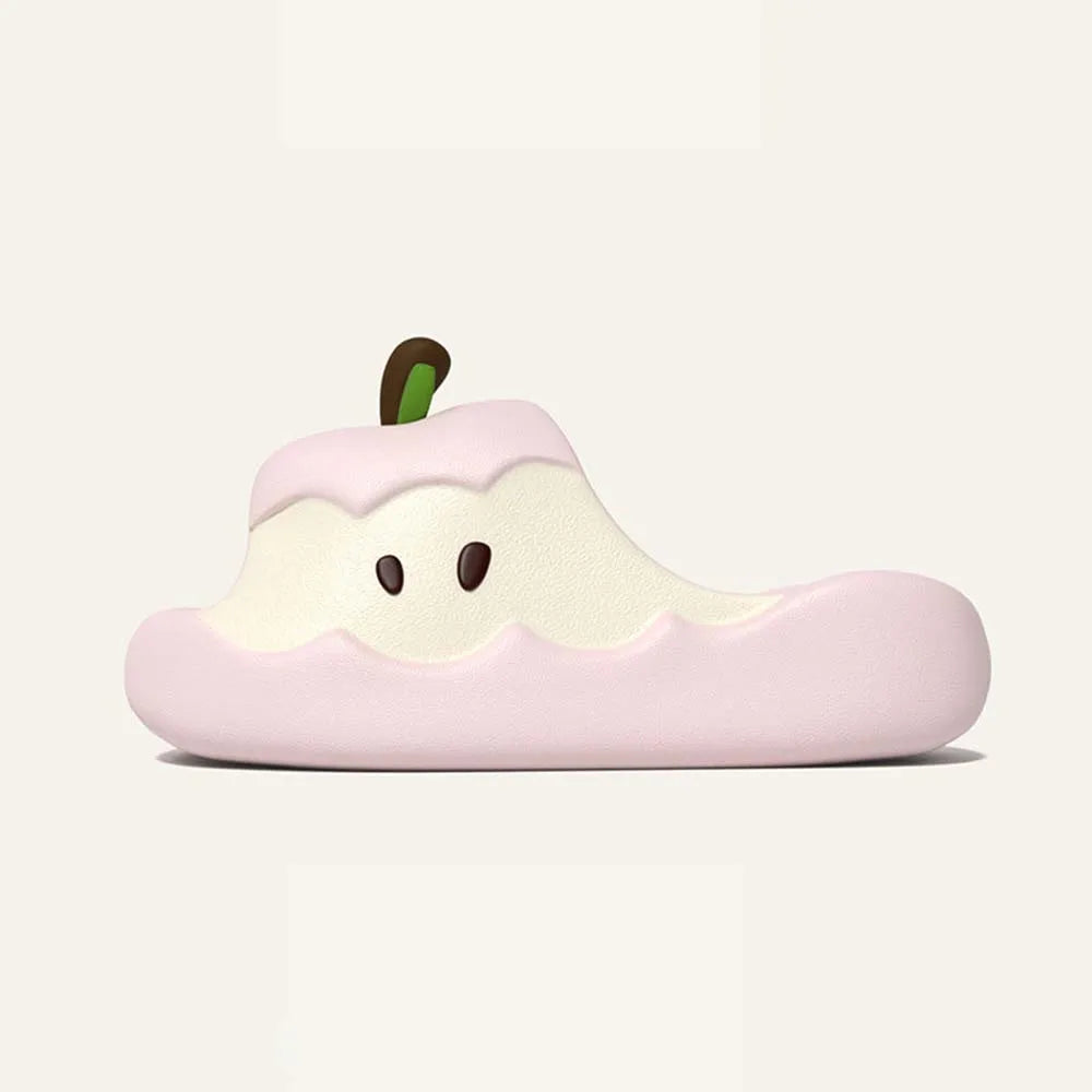 SHAJI Cute Cartoon Apple Womens Slippers Summer Fruit EVA Platform
