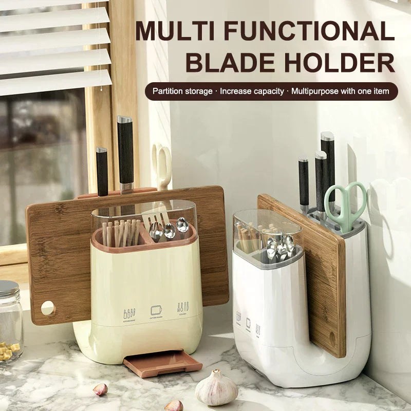 Kitchen Knife Rack Anti Slip Counter Stable Easy Cleaning Space Saving Draining Cutlery Holder Organizer Cutting Board Holder Zpaxo