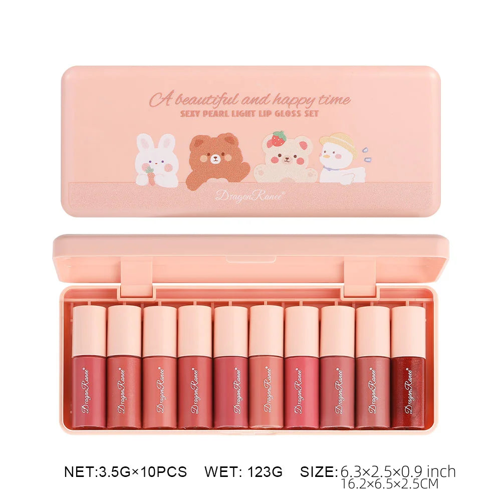 Twelve-Piece Lip Gloss Set with Water-Glossy Mirror Finish and Fine Shimmer, Moisturizing Lip Gloss That Doesn'T Fade, Easy to Apply, Long-Lasting Effect Lip Gloss Set Zpaxo