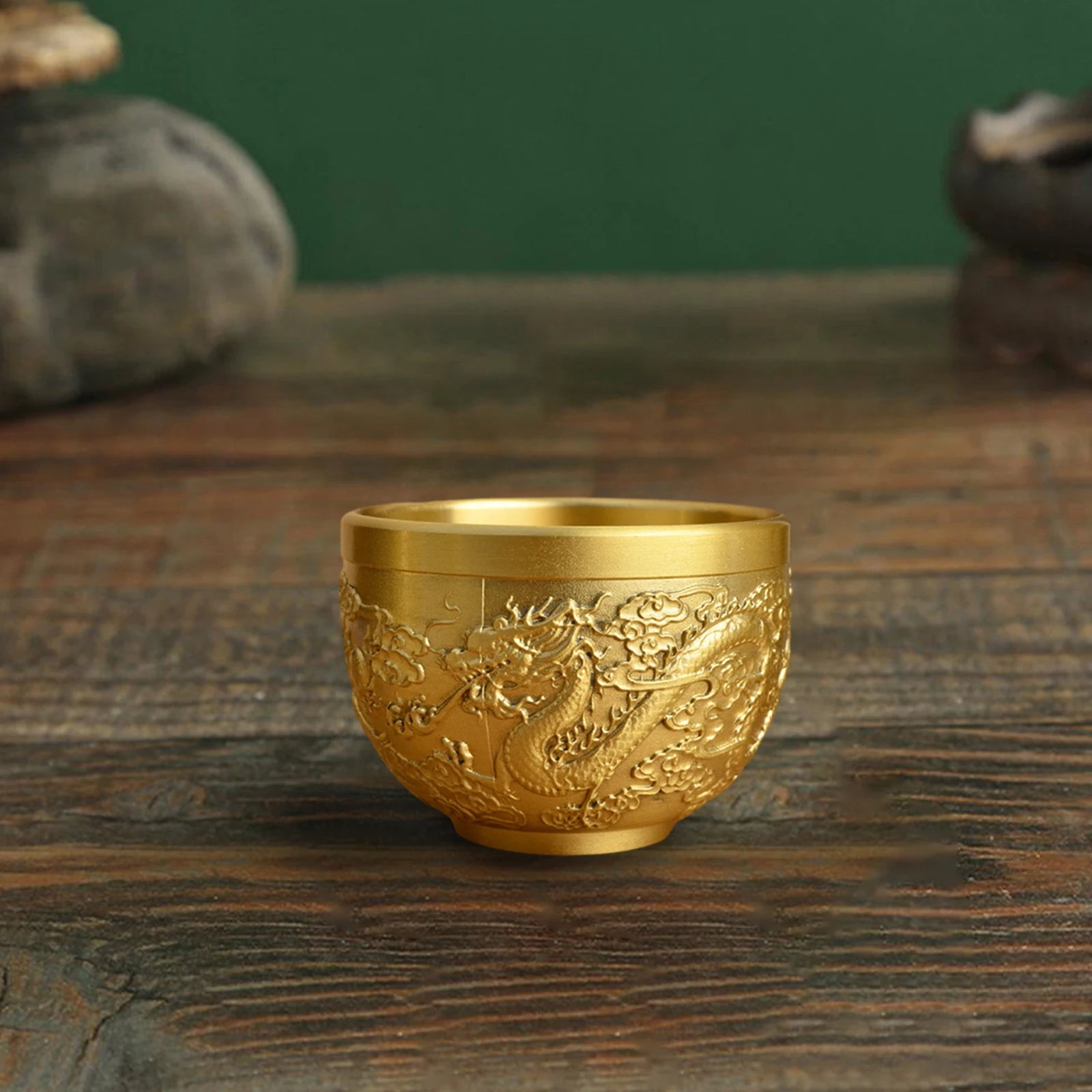 Brass Feng Shui Bowl Luck Hotelware Success Drinking Cup for Desk Study Wealth Success Good Luck Office Home Decoration Zpaxo