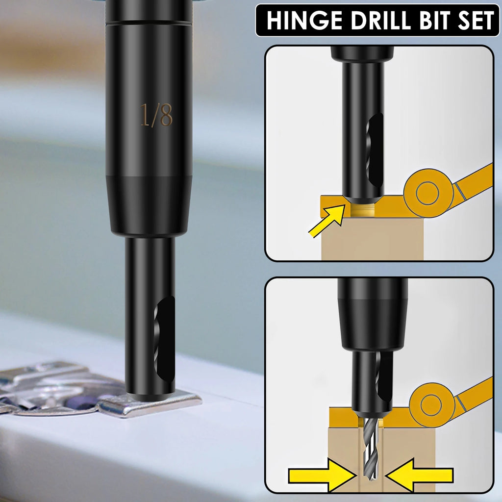 16 PCS/kit Self Centering Drill Bit Set 3/32" 7/64" 1/8" with 10 Twist Drill Bits and 1 Hex Wrench for Precision Woodworking hot Zpaxo