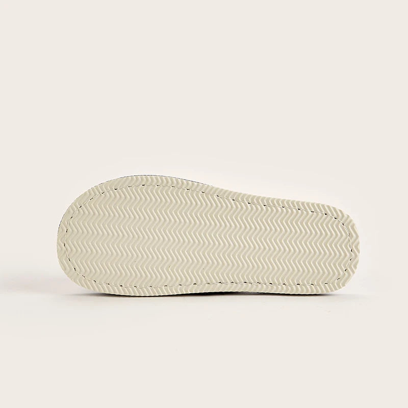 Men's Linen Slippers Breathable Open-toe Non-slip House Shoes