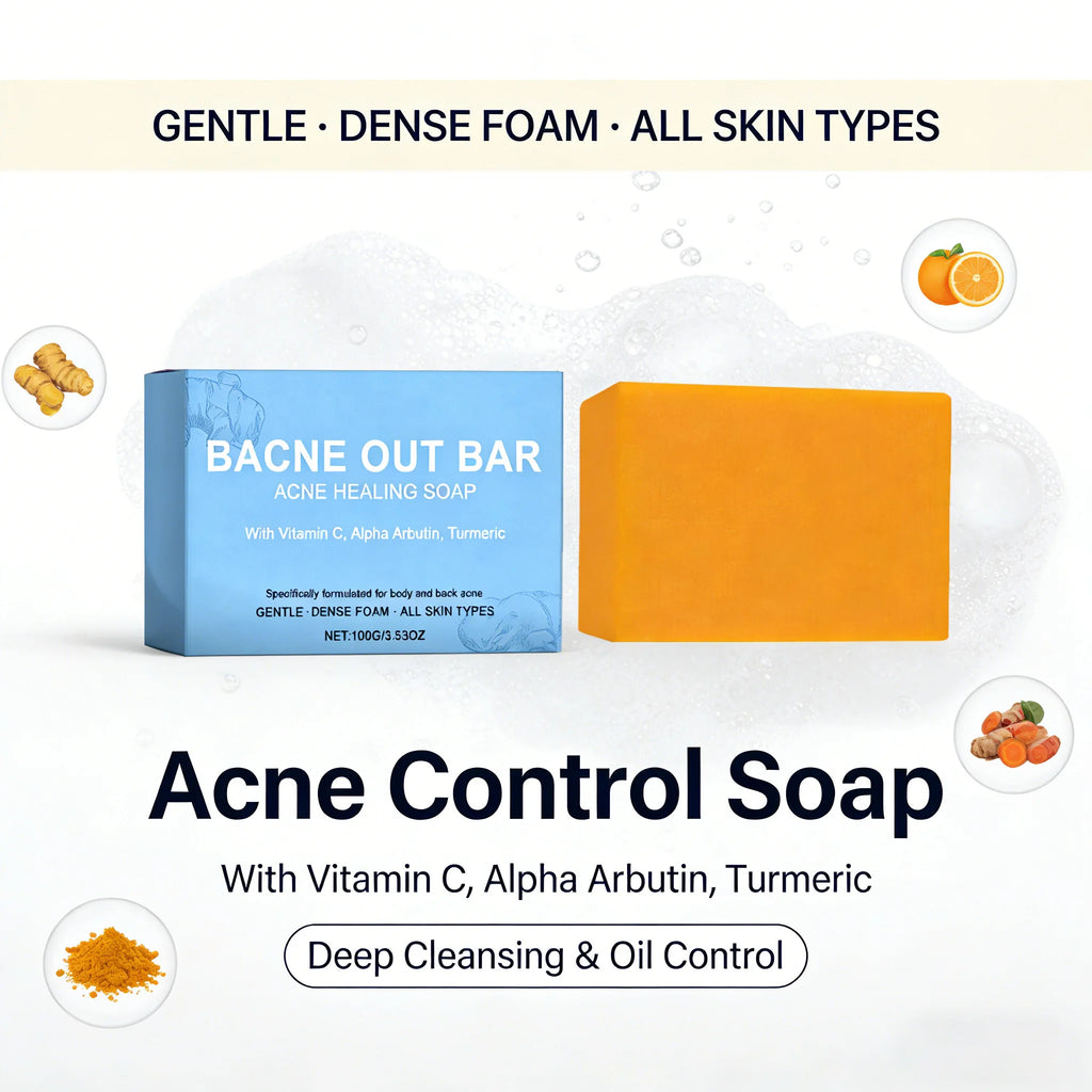 Hoygi Anti-Acne Brightening Exfoliating Body & Facial Soap Cleansing Bar Soap Zpaxo