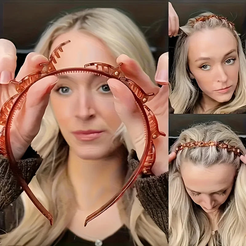Retro Braided Hair Clip Double Layer Hollow Adding Volume Styling