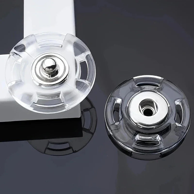 10Pair Transparent Fastener Sewing Accessories Invisible Acrylic Snap Fastener Round DIY Press Stud Zpaxo 21mm 10pair