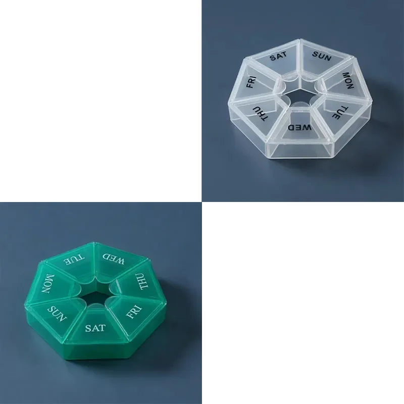 7-Day Portable Pill Organizer – Weekly Medicine Case | 3-Pack