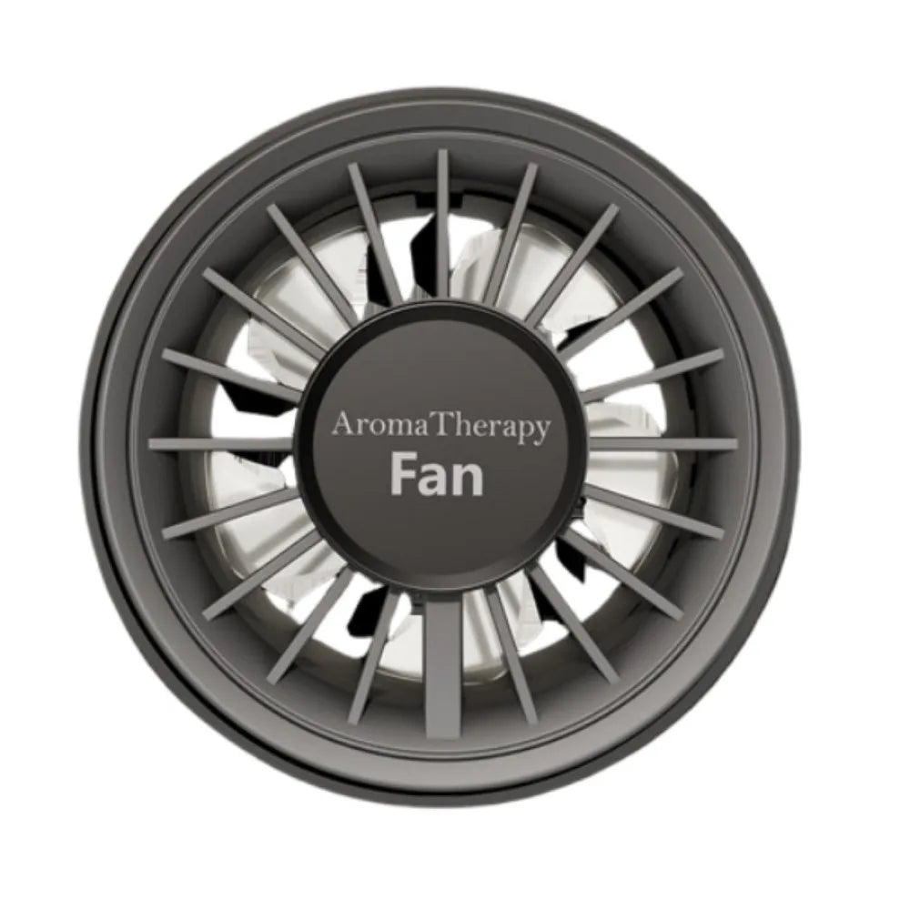 1 Car Atmosphere Fan USB Stereoscopic Rotation Outlet LED Light 3 Zpaxo Grey