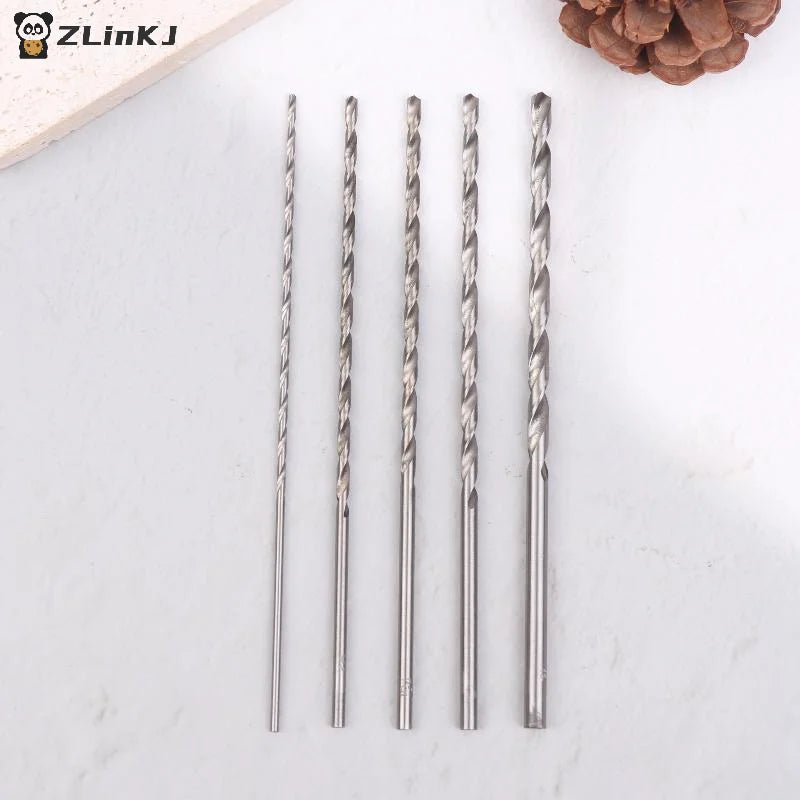 ▶5Pcs 2mm 3mm 3.5mm 4mm 5mm Twist Drill Bit Kit For Wood Plastic Alloy Metal Woodworking Deep Hole Drilling Zpaxo