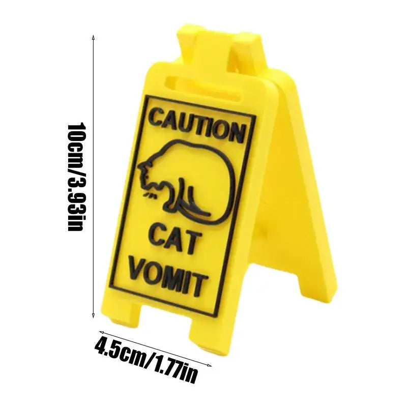 Cat Vomit Sign Funny Creative Dog Caution Urine Attention Lovers Pet