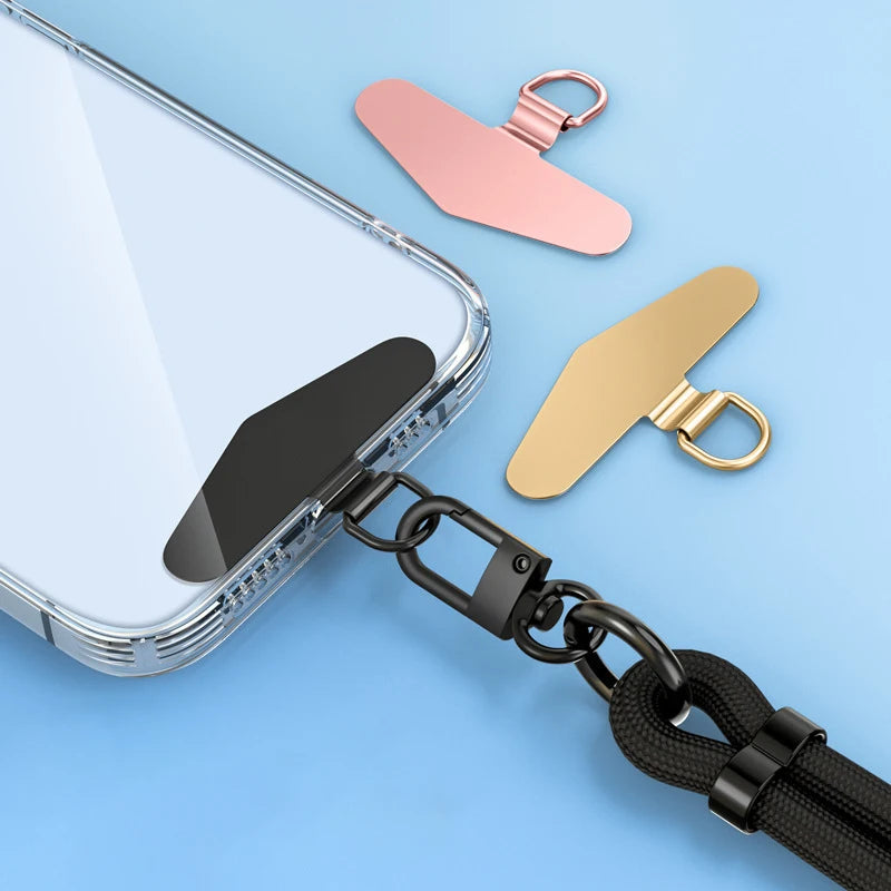 Ultra-thin Sturdy Metal Smartphone Hanging Strap Gasket Replacement Stainless Steel Mobile Phone Lanyard Tether Tabs Patch Clips Zpaxo