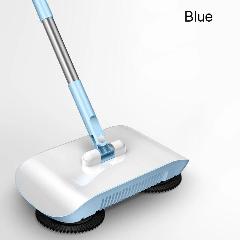 Combination of broom and mop Hand push type scoop Household broom and dustpan set Floor magic broom home cleaning Tools Sweeper Zpaxo blue