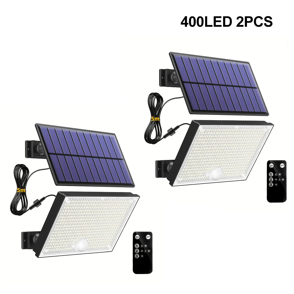 New 400LEDS Solar Lights Outdoor Motion Sensor Solar Security Lights 3 Modes Garden Light Waterproof Solar Powered Light Yard Sh Zpaxo 400LED 2pc