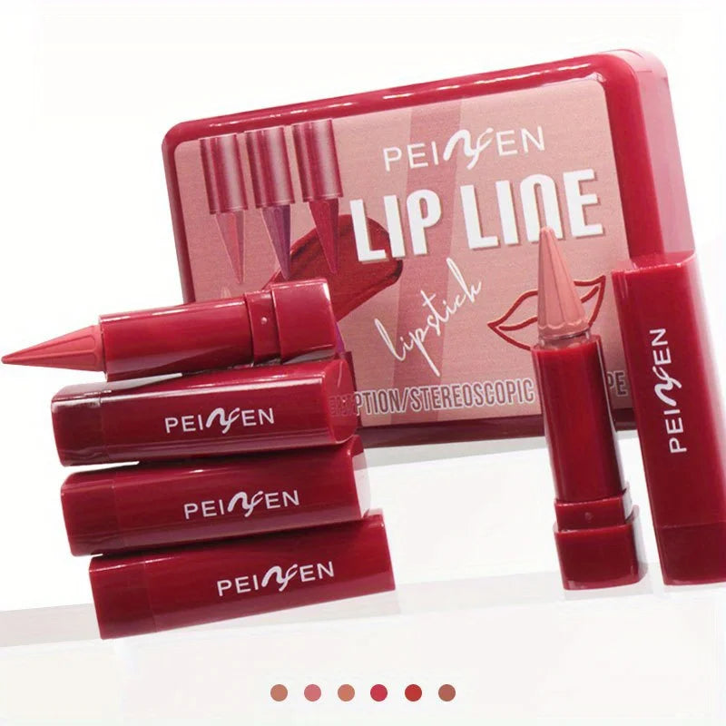 Long-lasting and easy to color matte rotating lipstick pen, natural waterproof and not easy to decolorize lip liner set Zpaxo