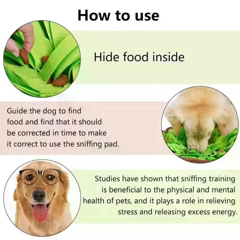 Cats Dogs Bowl Travel Use Pet Snuffle Mat Interactive Feed Game Zpaxo