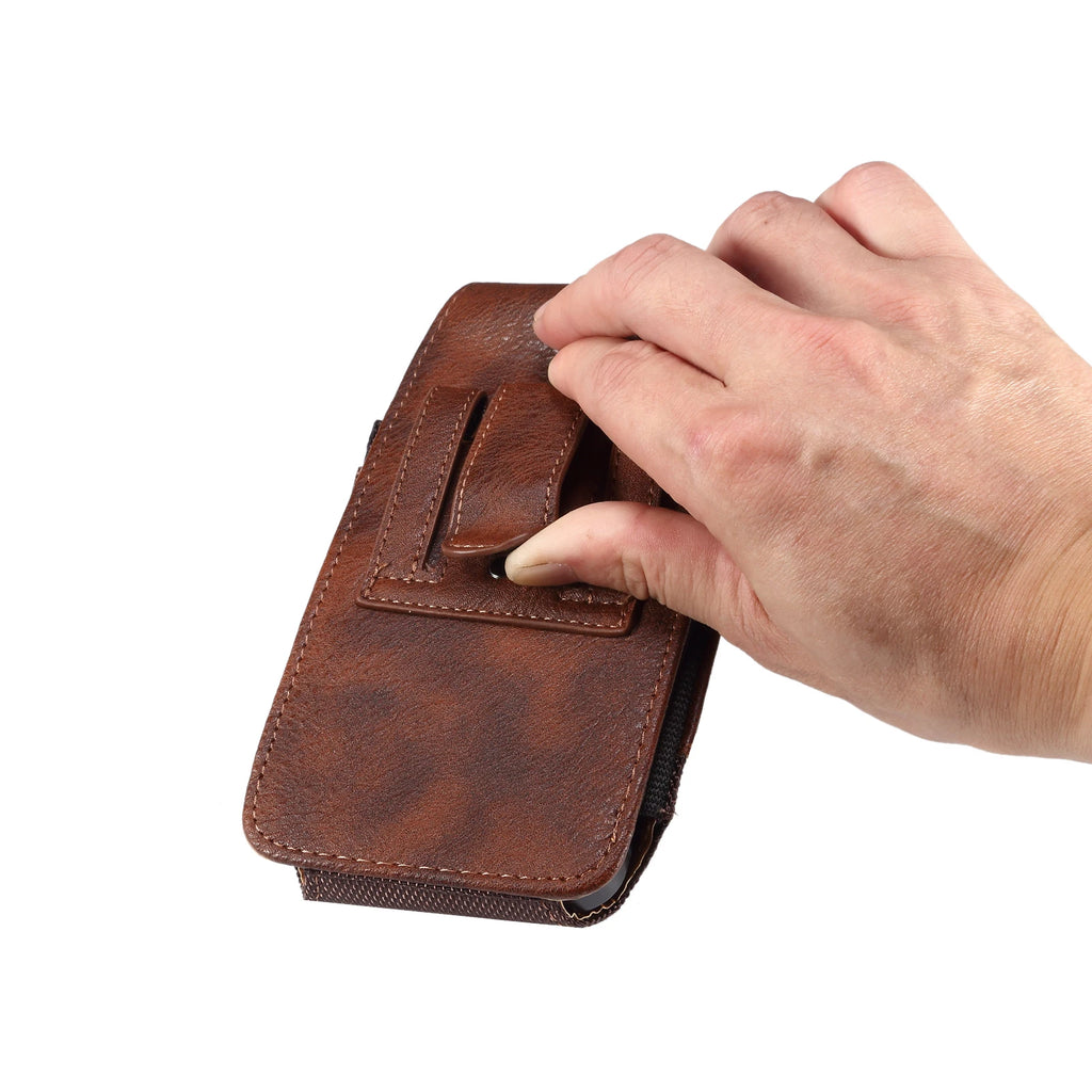 Universal Leather Men Waist Bag Mobile Phone Holster Pouch Iphone