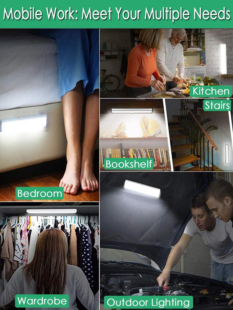 LED Motion Sensor Cabinet Light – Rechargeable & Dimmable Under Cabinet Light Zpaxo