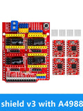 ‌CNC Shield V3 (GRBL-Compatible) for Arduino forUno – 4x A4988/DRV8825 Stepper Motor Driver Bundle for CNC Milling, 3D Printi Zpaxo with 4pcs a4988