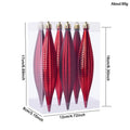 6-Pack Glitter Electroplated Christmas Ornaments – Icicle & Cone Christmas Tree Ornaments Zpaxo Red 2