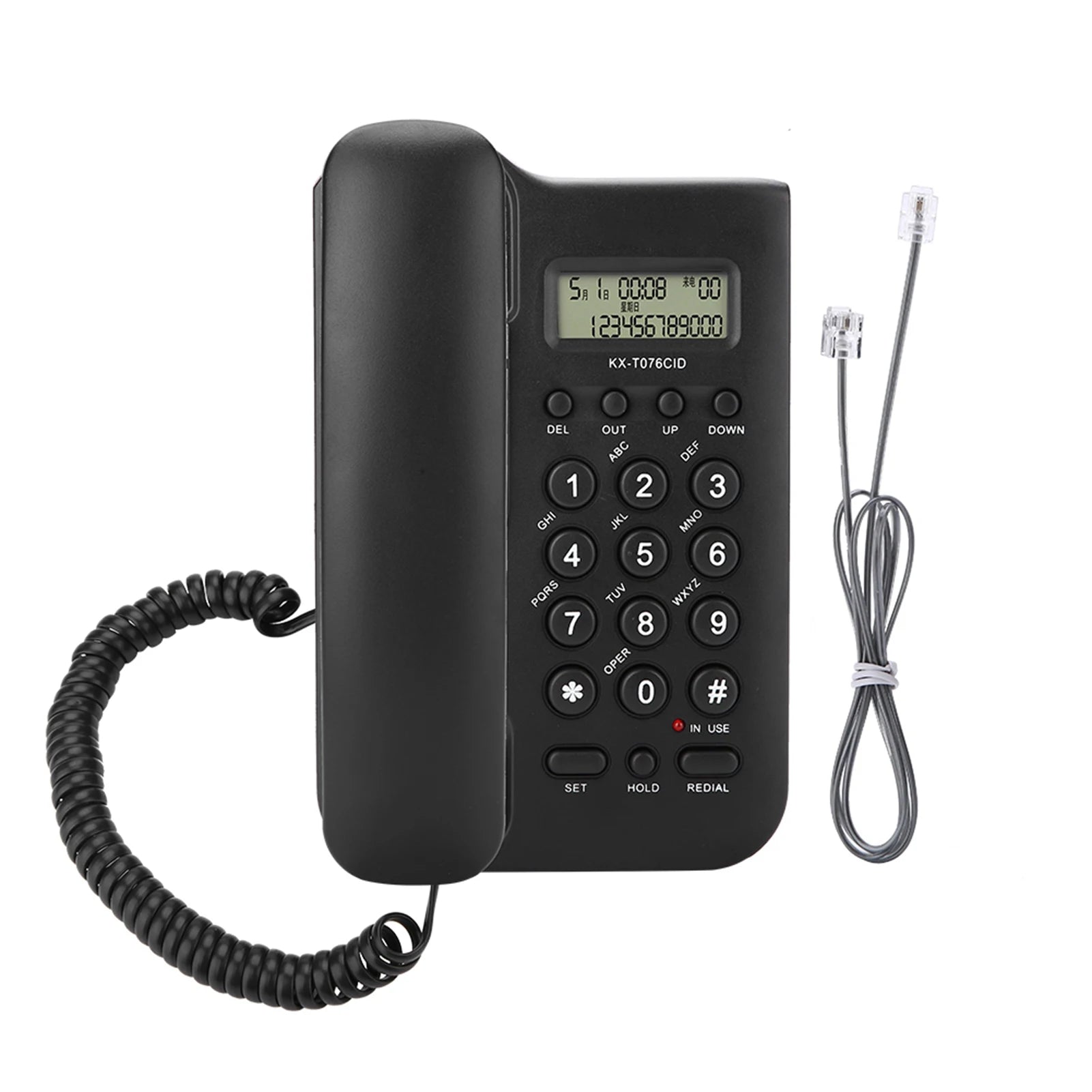 Home Hotel Wired Desktop Wall Phone Office Landline Telephon Zpaxo black