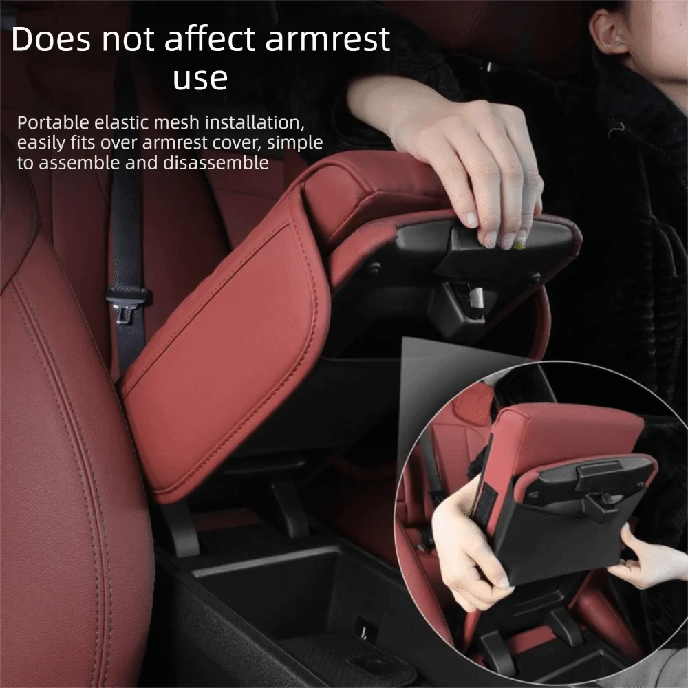 PU Leather Car Arm Rest Box Luxury Thicken Design Armrest Pad Both Zpaxo