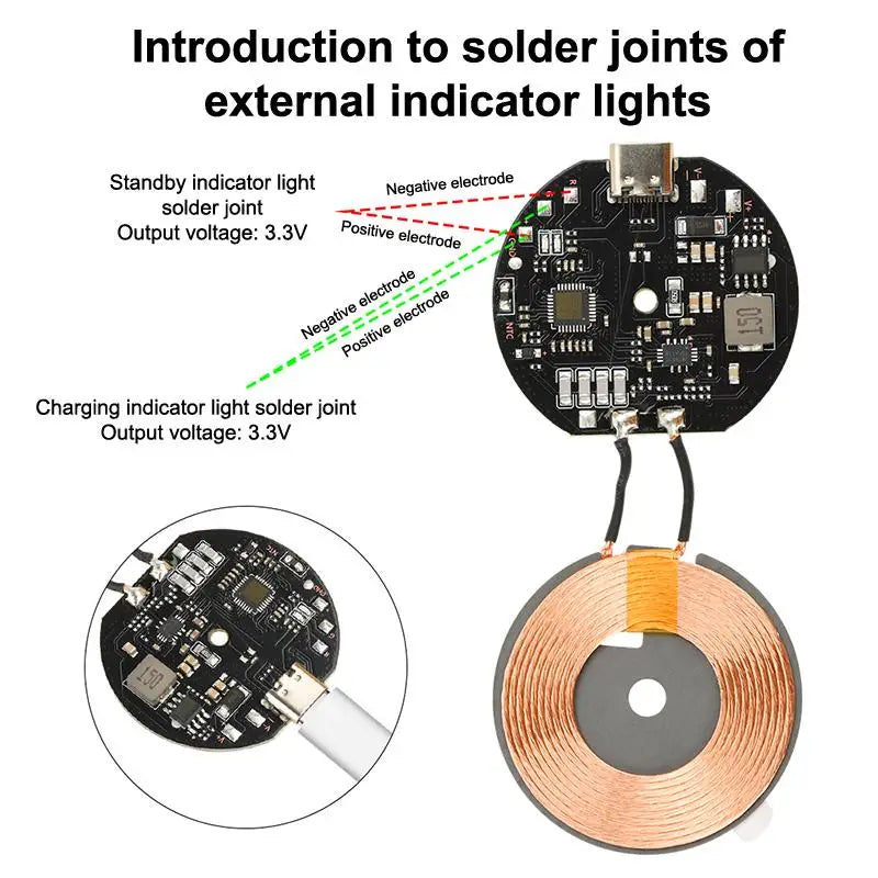 20W Car Wireless Charging Module – 12V/24V Quick Charge