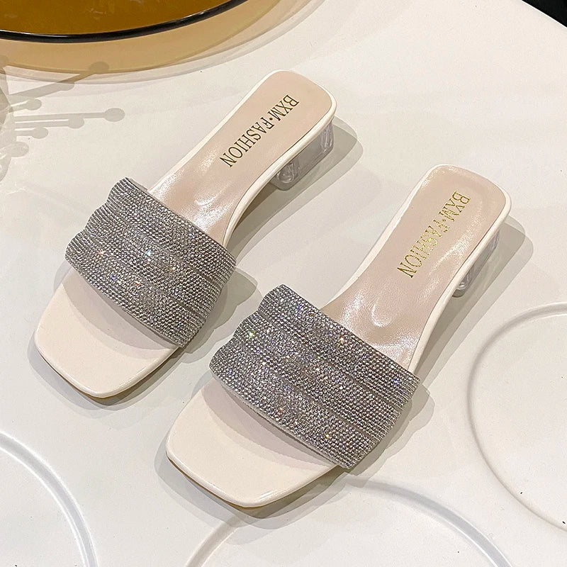 Women's Sandals Open-toe Summer Fashion Crystal Diamond Soft Sole