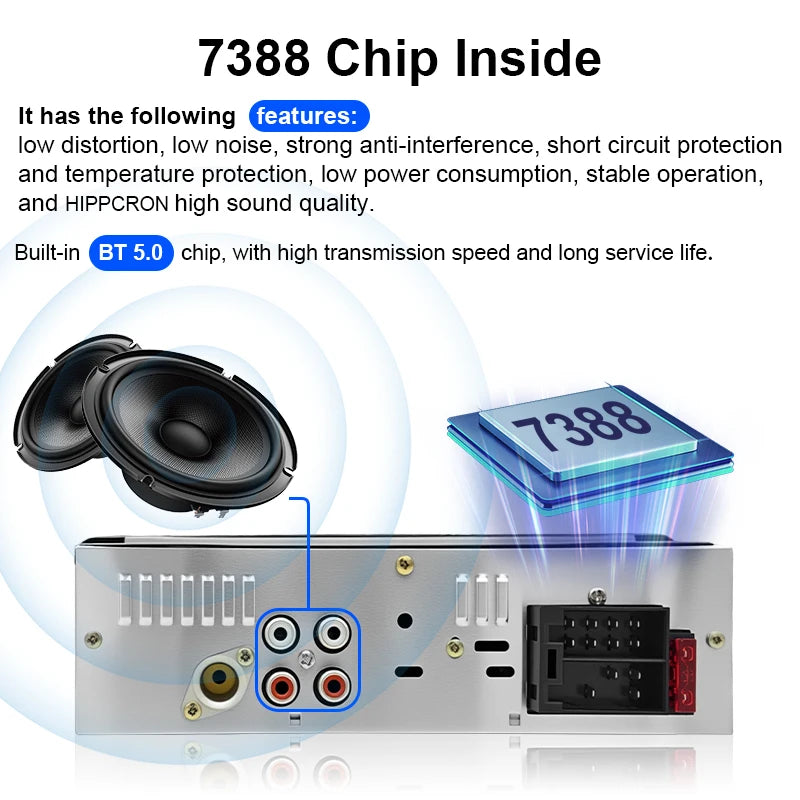 Car Radio 1 Din Stereo Digital Automotive Sound Modules FM Audio
