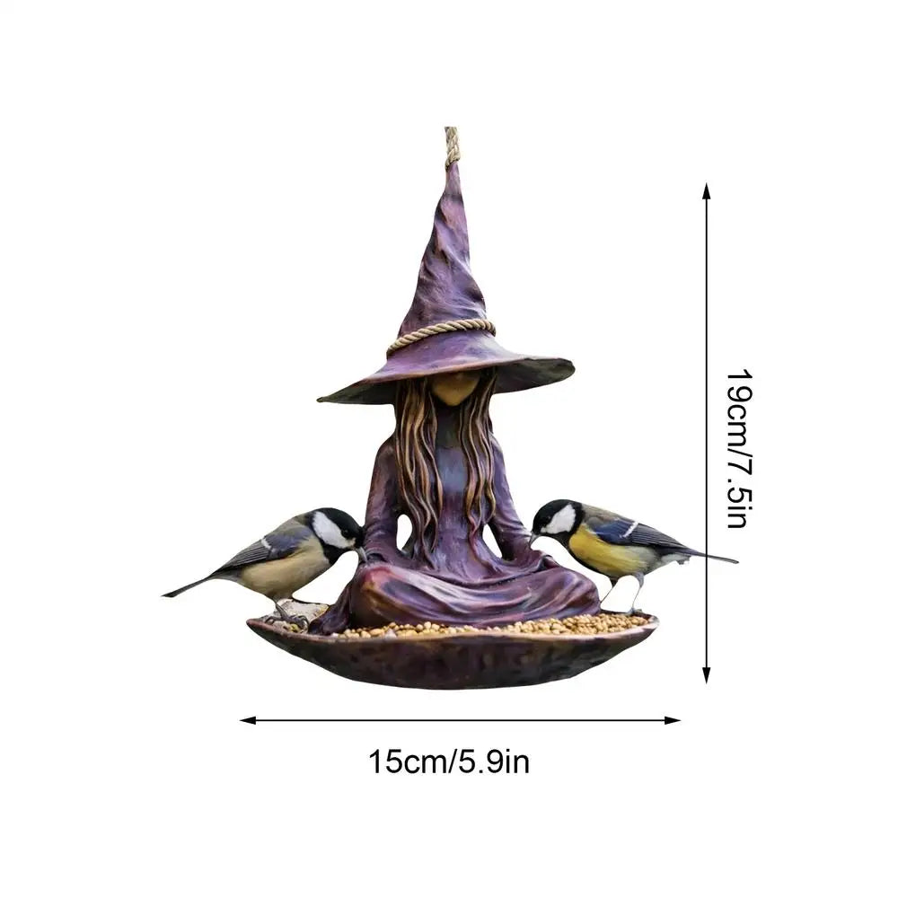 Magic Sorcerer Bird Feeder Purple Cloak Hanging Wild Food Station