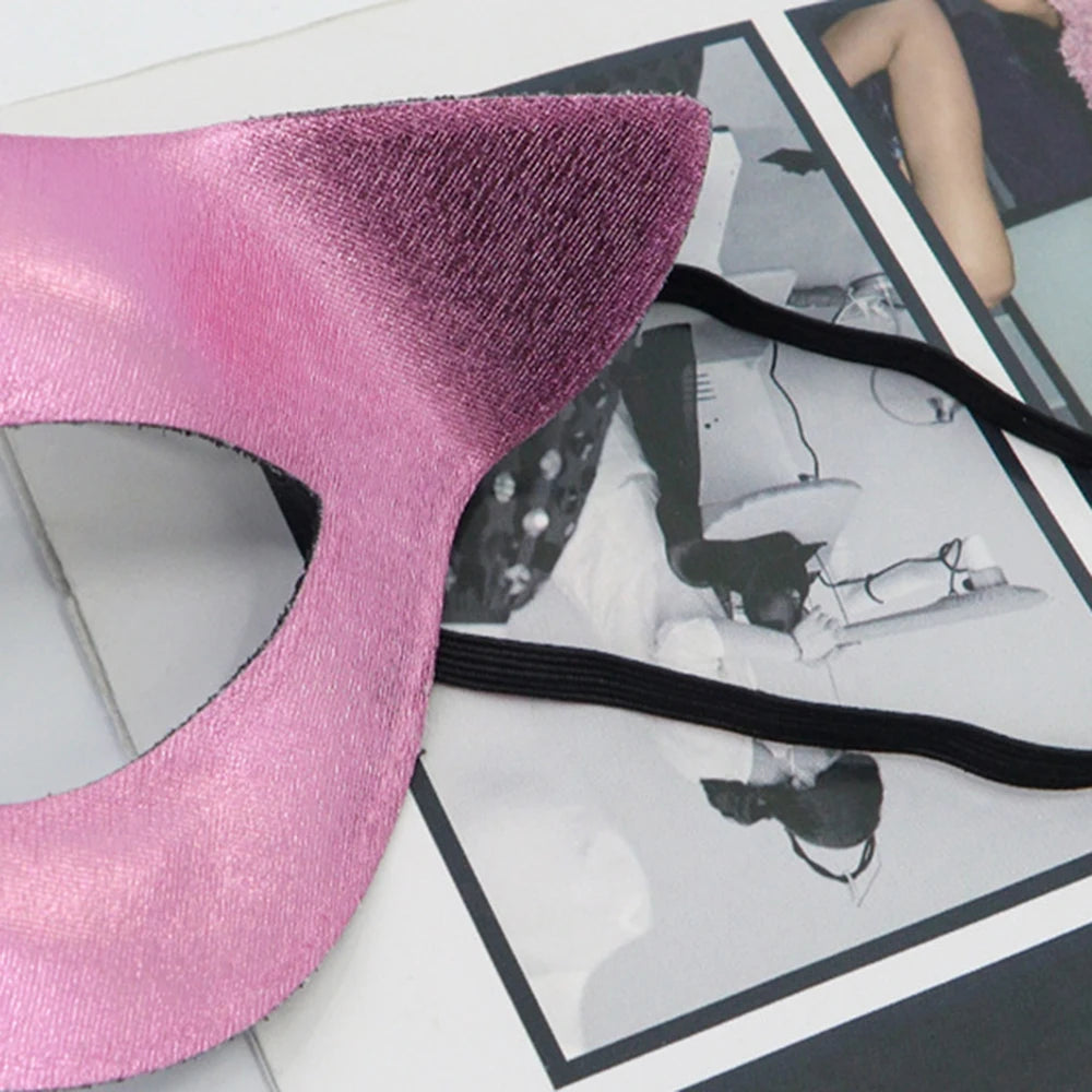 PVC Cat Fox Eye Masquerade Mask – Women's Venetian Half Mask