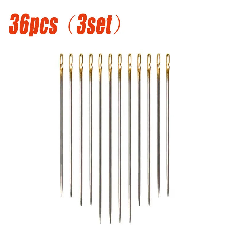 Side-Opening Stainless Steel Sewing Needles – Multi-Size Set