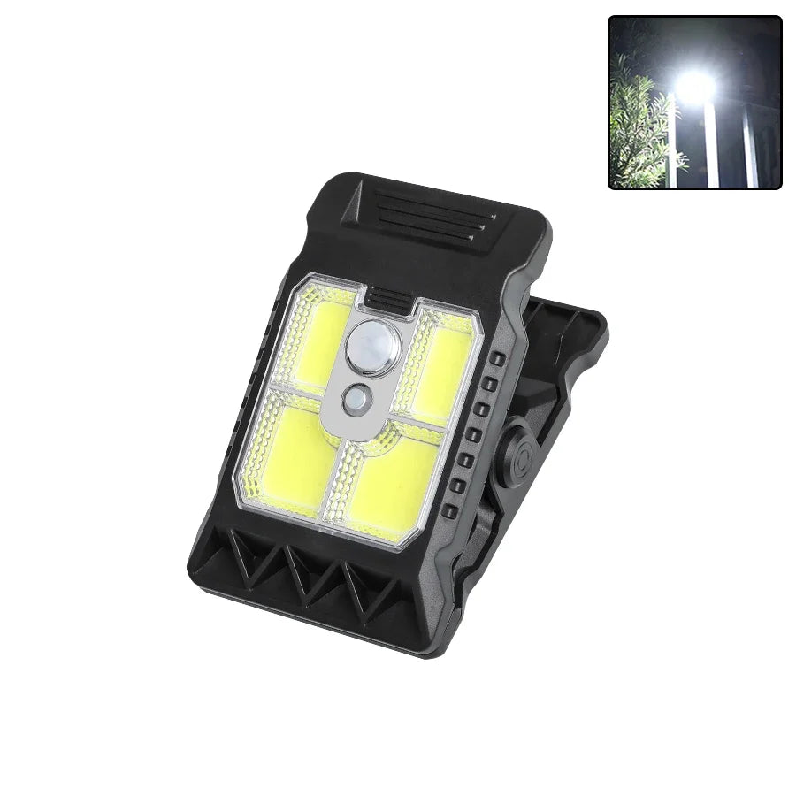 LED Solar Garden Lights Outdoor Clip Light Motion Sensor Camping Lamp Zpaxo 4 COB White 1PC