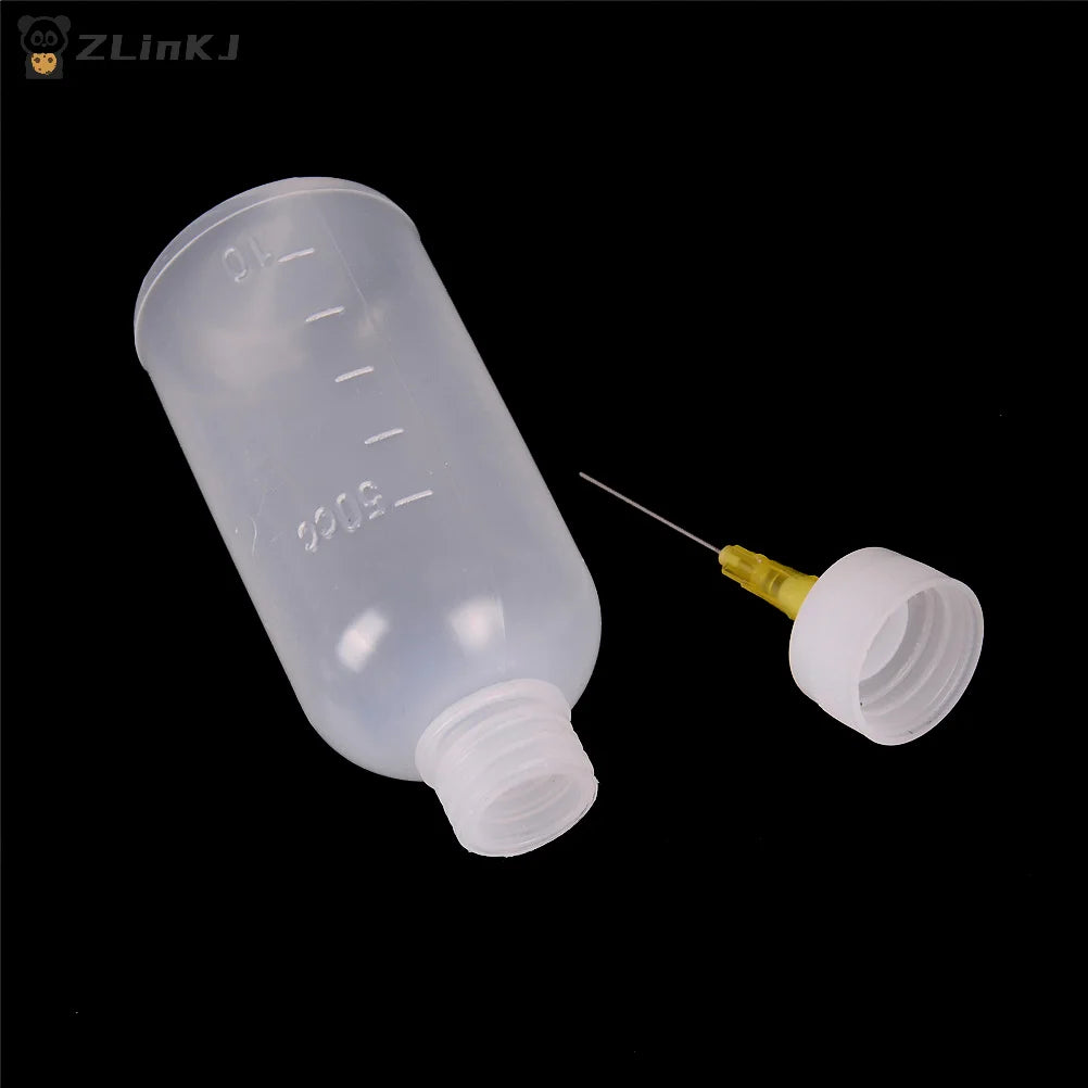 ▶1Pcs 50CC Needle Dispensing Bottle Plastic Alcohol Bottle Long/Short Needle 50ML Capacity For Dispenser Rosin Solder Flux Paste Zpaxo