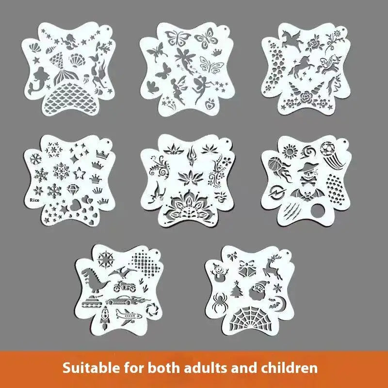 8 Face Paint Stencils Professional Body Art Adults Kids Easily Use Zpaxo