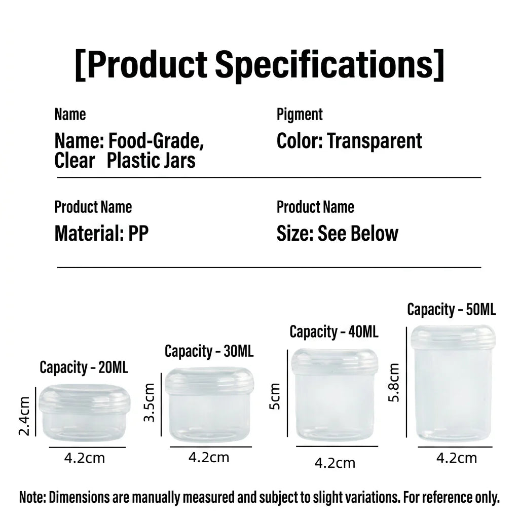 Refillable Travel Jars 20–50ml | Leak-Proof PP Cosmetic Containers