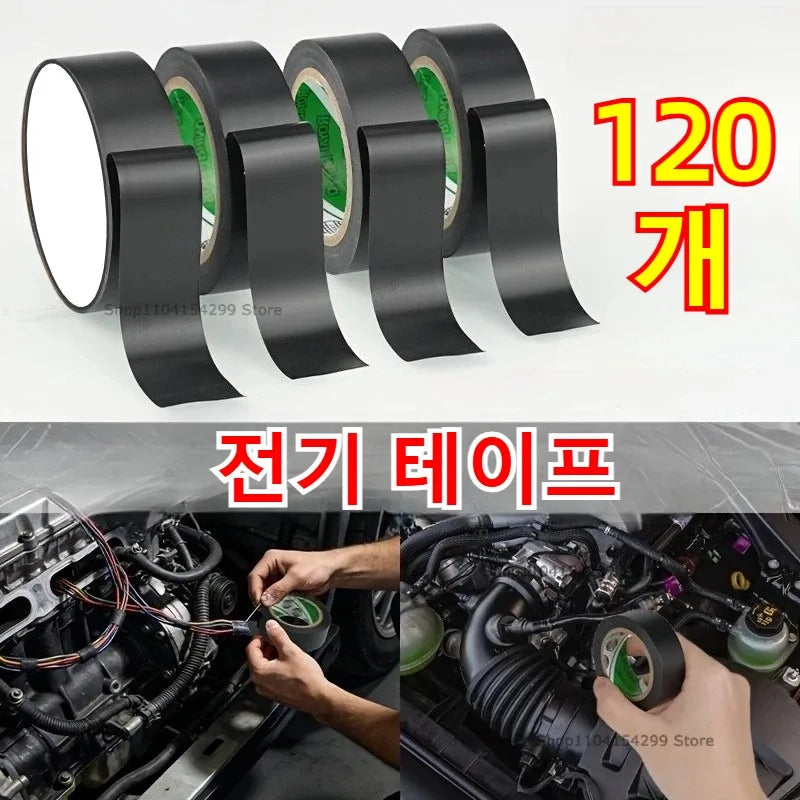 Black Electrical Insulation Tape Wire Bundle Insulation Auto Wiring Wrap Cable Adhesive Insulating Tape Electro Home Improvement Zpaxo